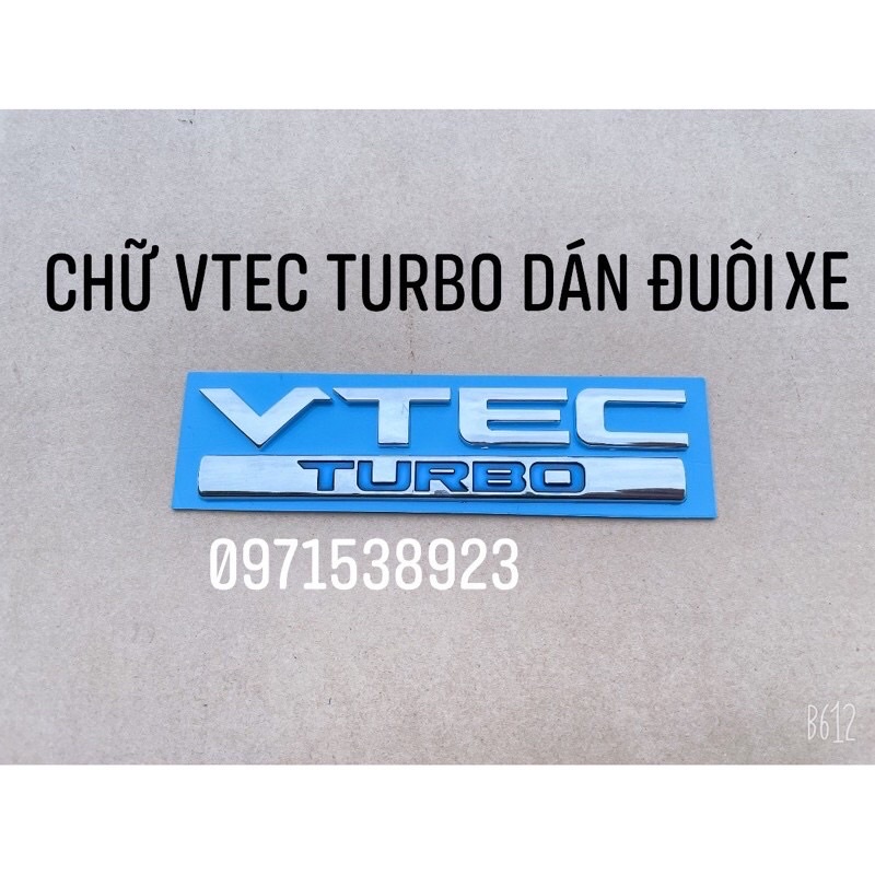Logo chữ CR-V VTEC TURBO dán đuôi xe CRV