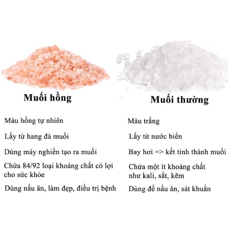 1kg Muối hồng Himalaya nhập khẩu Pakistan loại hạt mịn/ dạng hạt