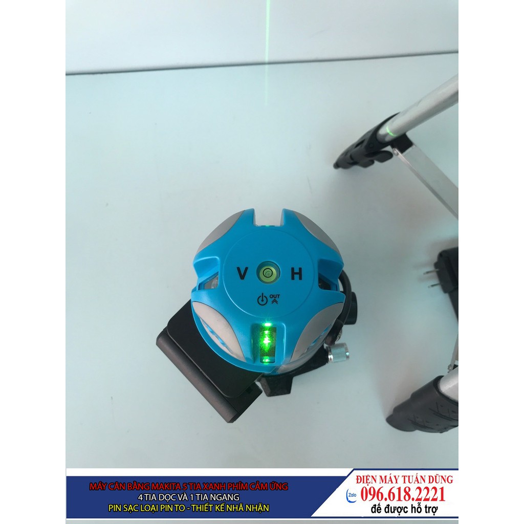 Máy cân mực Makita laser  tia xanh phím cảm ứng kèm chân