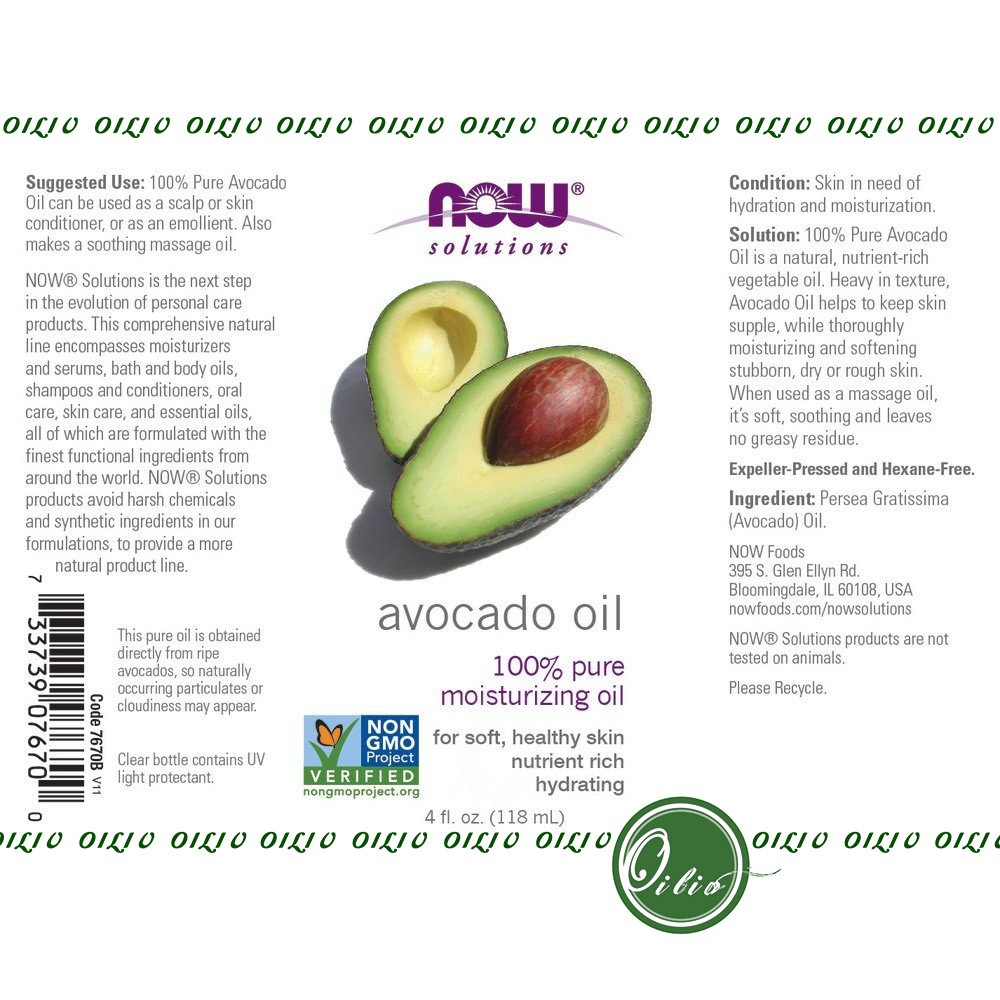 Dầu quả bơ Now Avocado Oil