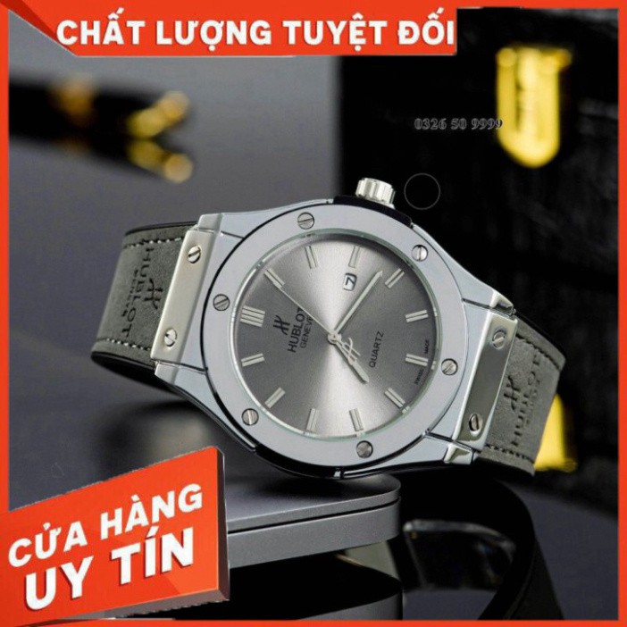 (Hublot.viền trơn) Đồng hồ nam Hublot - Bản classic máy pin - Fullbox (201)- Bảo hành 12 tháng