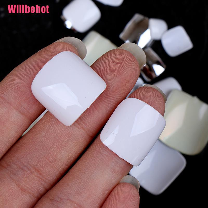 (Hàng Mới Về) Bộ 24 Móng Chân Giả Tráng Gương Độc Đáo