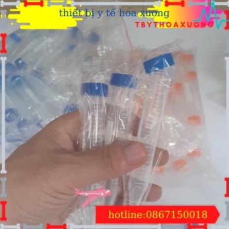 Com Bo 10 Ống Falcon 15ml - Ống Ly Tâm 15ml Nắp Vặn, Đáy Nhọn Tiệt Trùng Từng Cái