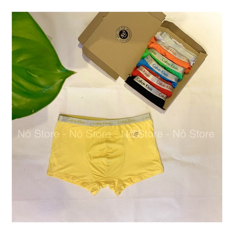 Boxer quần lót nam sịp đùi viền bạc vải cotton nhiều màu sexy Nô Store