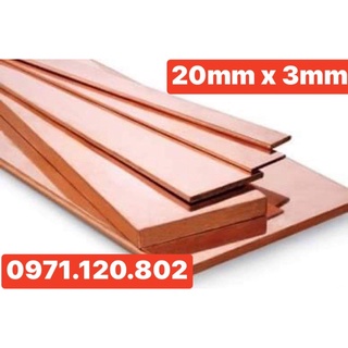 Đồng đỏ thanh bản 20mm*3mm (20x3) dài 1m