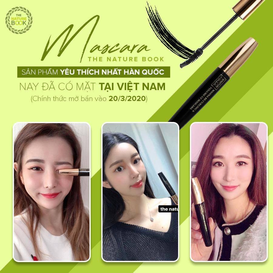 Mascara chống nước The Nature Book Hàn quốc chống nước giữ nếp tạo dáng đẹp giúp đôi mi dài cong  tự nhiên.