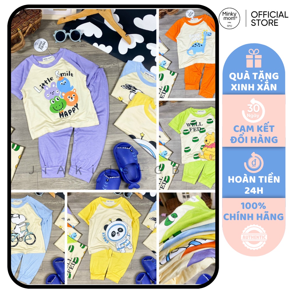 [SZ ĐẠI] Bộ Quần Áo Bé Gái, Bé Trai Minky Mom Vải Thun Lạnh Snoopy Giáp Lăng, Bộ Dài Tay Cho Bé Mặc Thu Đông MKMTD2208