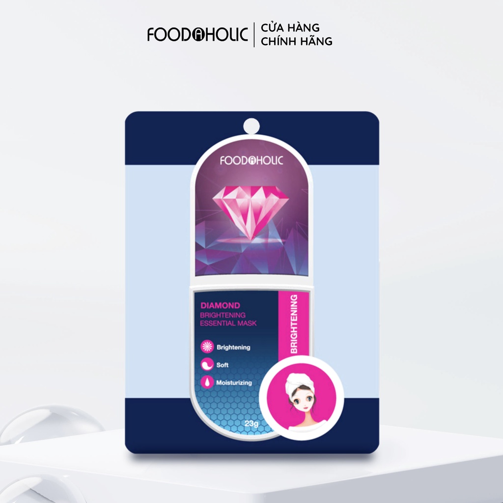 Mặt nạ dưỡng chất kim cương sáng mịn da Foodaholic DIAMOND Brightening Essential Mask 23g | WebRaoVat - webraovat.net.vn