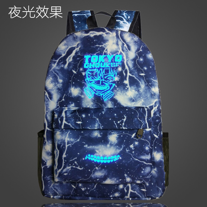 Ba lô đi học in hình anime Tokyo Ghoul dạ quang phong cách Hàn Quốc cho nam và nữ