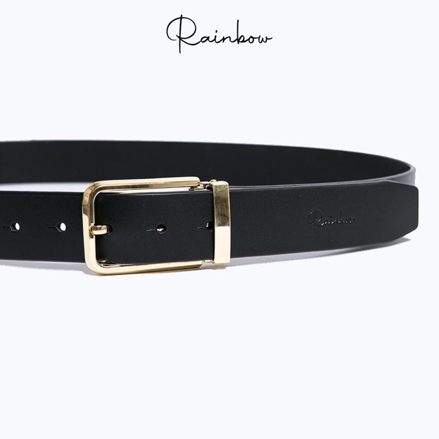 Dây nịt nam da bò công sở Rainbow BELT003, 3 màu thời trang lịch lãm đầu khóa hợp kim vàng cao cấp