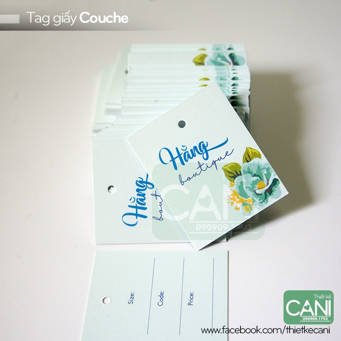 500 cái tag 4.5x5.5cm in theo yêu cầu _ Tag giấy treo quần áo _ In theo thiết kế riêng, in theo logo riêng