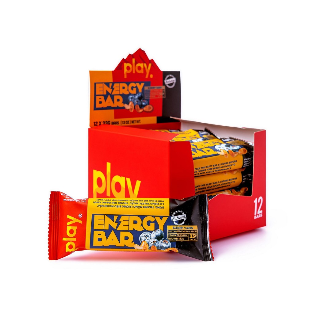 Hộp 12 thanh năng lượng PLAY 1.0 - Bánh ăn sáng PLAY Energy Bar dinh dưỡng, tiện lợi