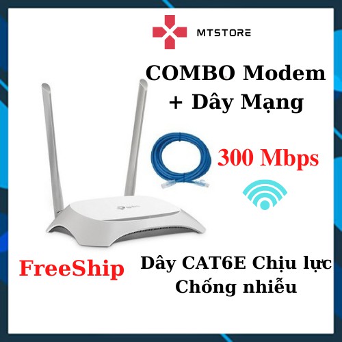 (COMBO) Bộ phát wifi TPLINK 2,3 râu và dây mạng Cat6E chống nhiễu chịu lực - Modem wifi giá rẻ - Hàng Thanh Lý 95%