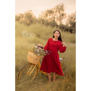 Đầm babydoll viền bèo
