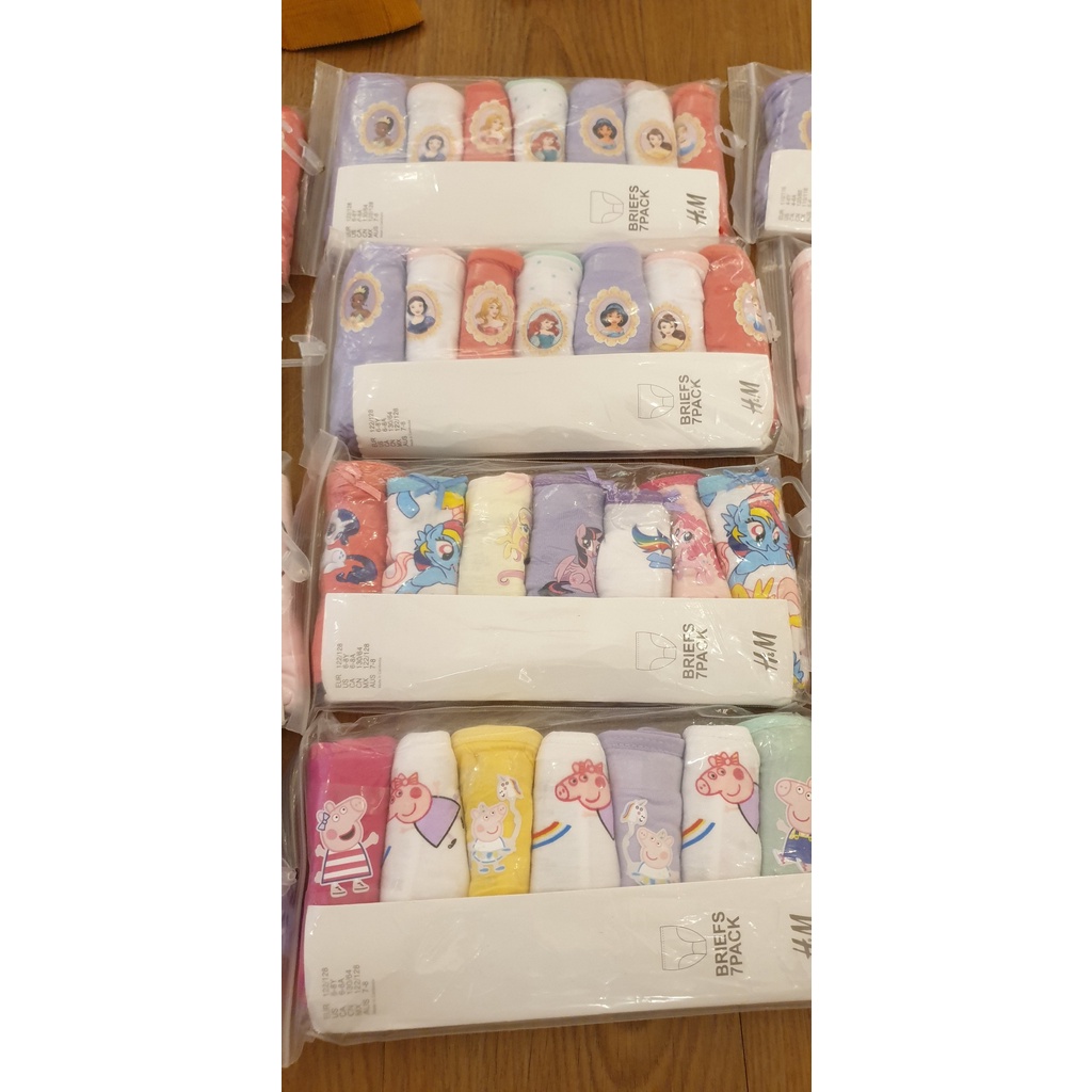 Set 7 quần chip tam giác bé gái, quần lót trẻ em cotton cao cấp mềm mịn thoáng mát