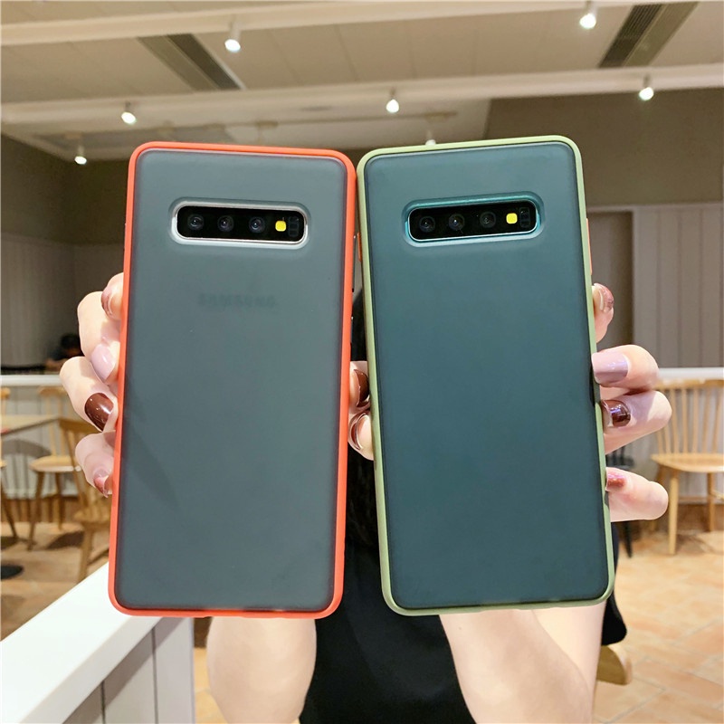 Ốp điện thoại nhám chống sốc và bám vân tay cho Samsung Galaxy S8 S9 S10 Plus S10 Pro