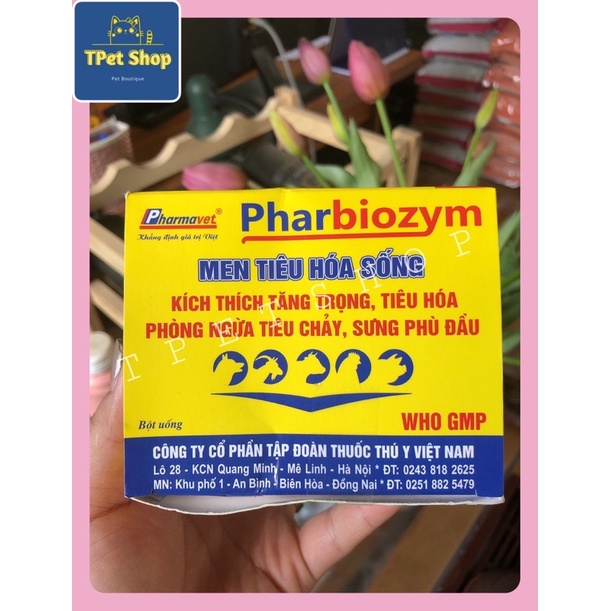 Men tiêu hóa sống Pharbiozym cho chó mèo lẻ 1 gói