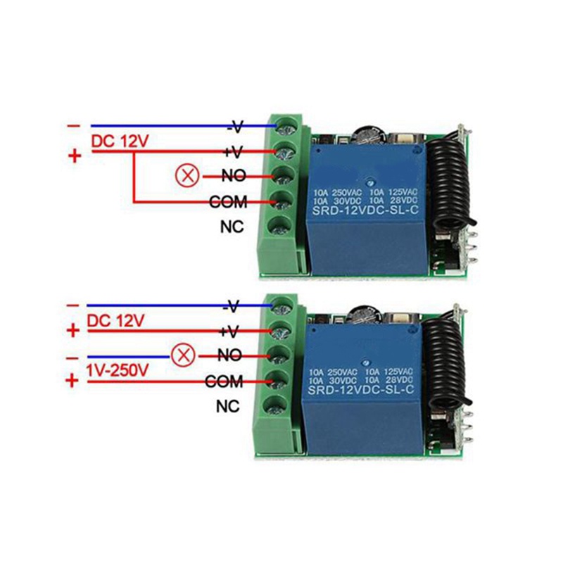 Mô Đun Nhận Tín Hiệu Không Dây 433 Mhz RF DC 12V Kèm 2 Remote Điều Khiển