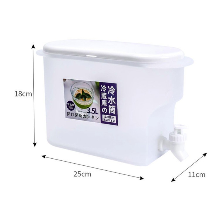 PVN31403 Bình đựng nước /chanh/detox có vòi cao cấp 3.5L để trong tủ lạnh uống siêu mát T8
