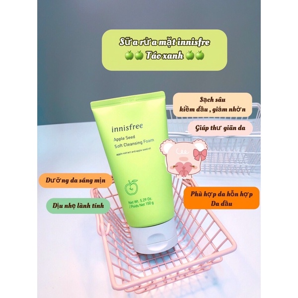 Sữa Rửa Mặt Táo Innisfree Apple Seed Deep Cleansing Foam 150ml