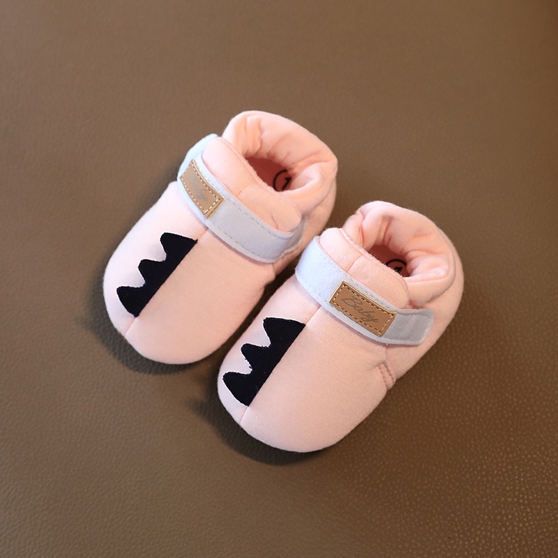 Giày Bốt Cotton Đế Bằng Chống Trượt In Họa Tiết Mặt Động Vật Dễ Thương Cho Bé Trai Gái