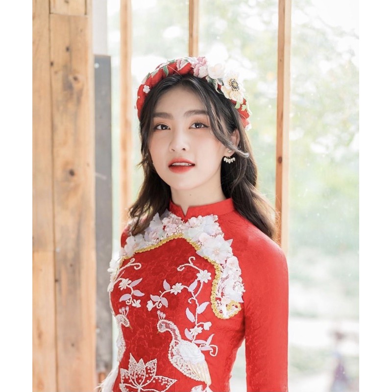 Mấn cô dâu đính hoa thêu