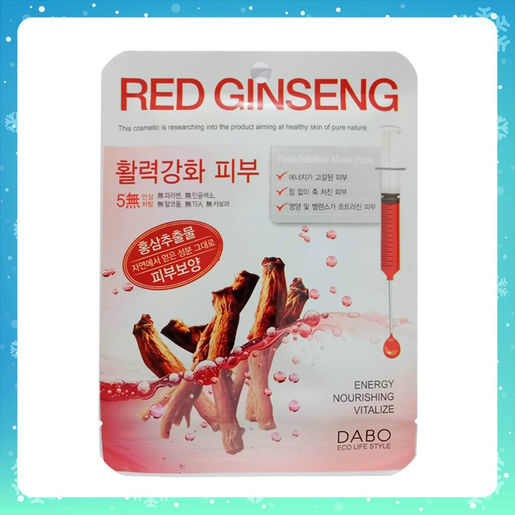 Mặt nạ hồng sâm red ginseng cấp ẩm và tái tạo da