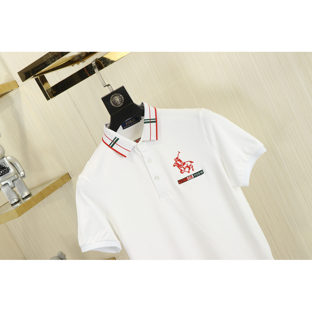 Original 2021 Latest Ralph Lauren Men's Short Sleeves White Polo Shirts Size: M-3XL 009697