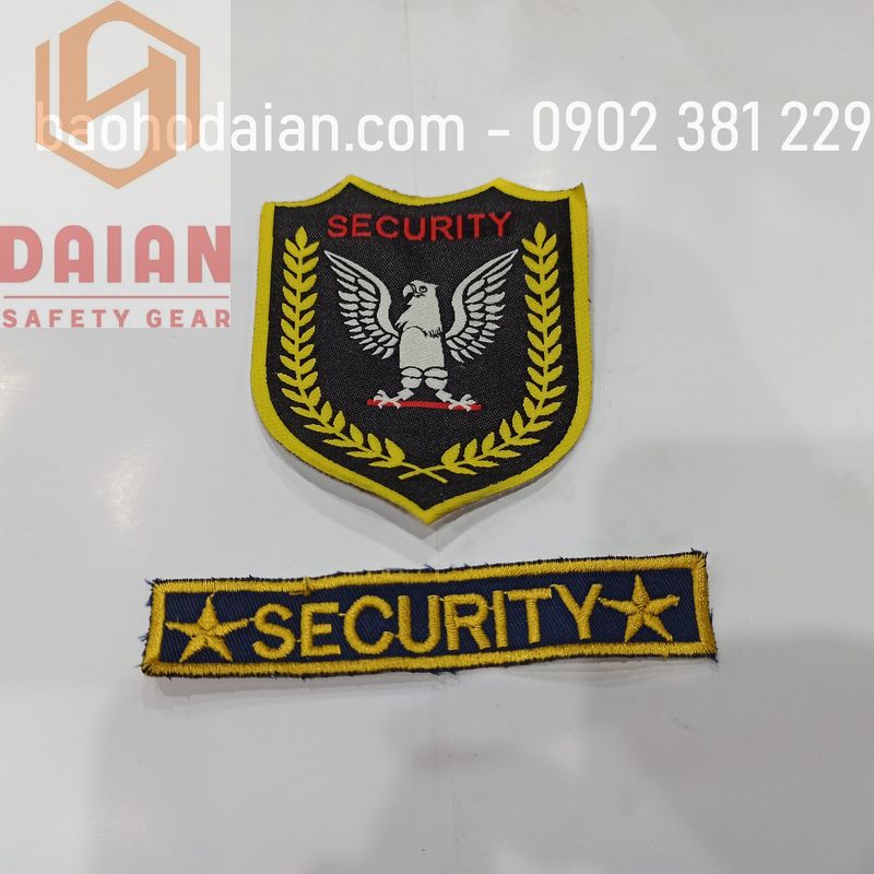 Logo bảo vệ, logo Security thêu sẵn may lên áo