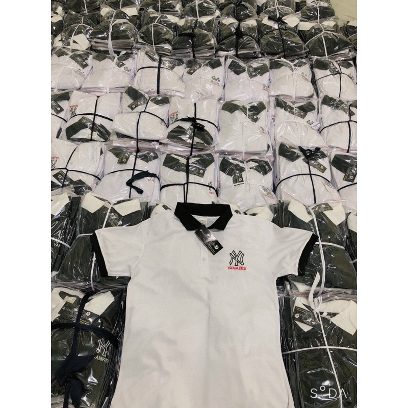 AN475 - ÁO PHÔNG NAM CÓ CỔ TRẮNG ĐEN THÊU NY | BigBuy360 - bigbuy360.vn