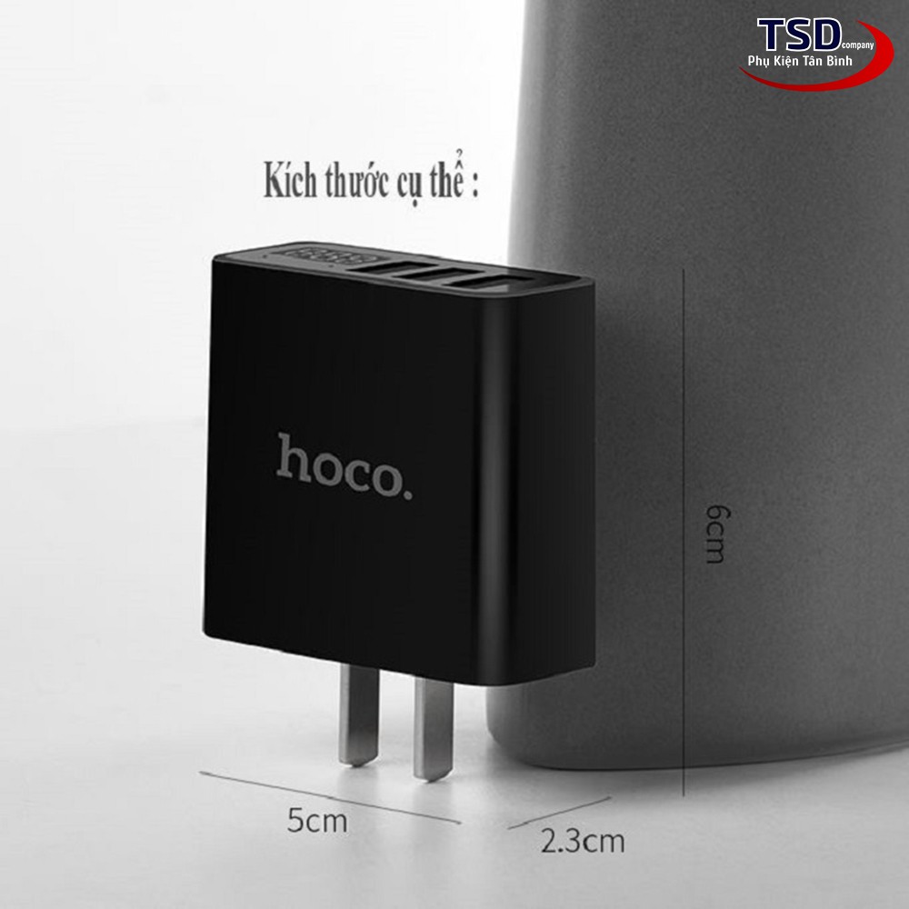 Củ Sạc Đa Năng 3 Cổng Hoco C15 Chính Hãng