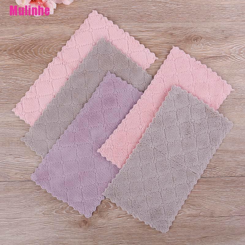 Khăn Lau Chén Dĩa Hình Vuông Bằng Sợi Micro Tiện Dụng Cho Nhà Bếp