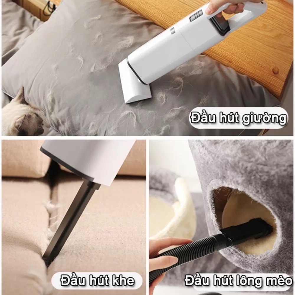 Máy hút bụi cầm tay mini AIKESI LB 8001 - Máy hút bụi không dây đa năng lực hút siêu mạnh, hút bụi ô tô, bụi giường