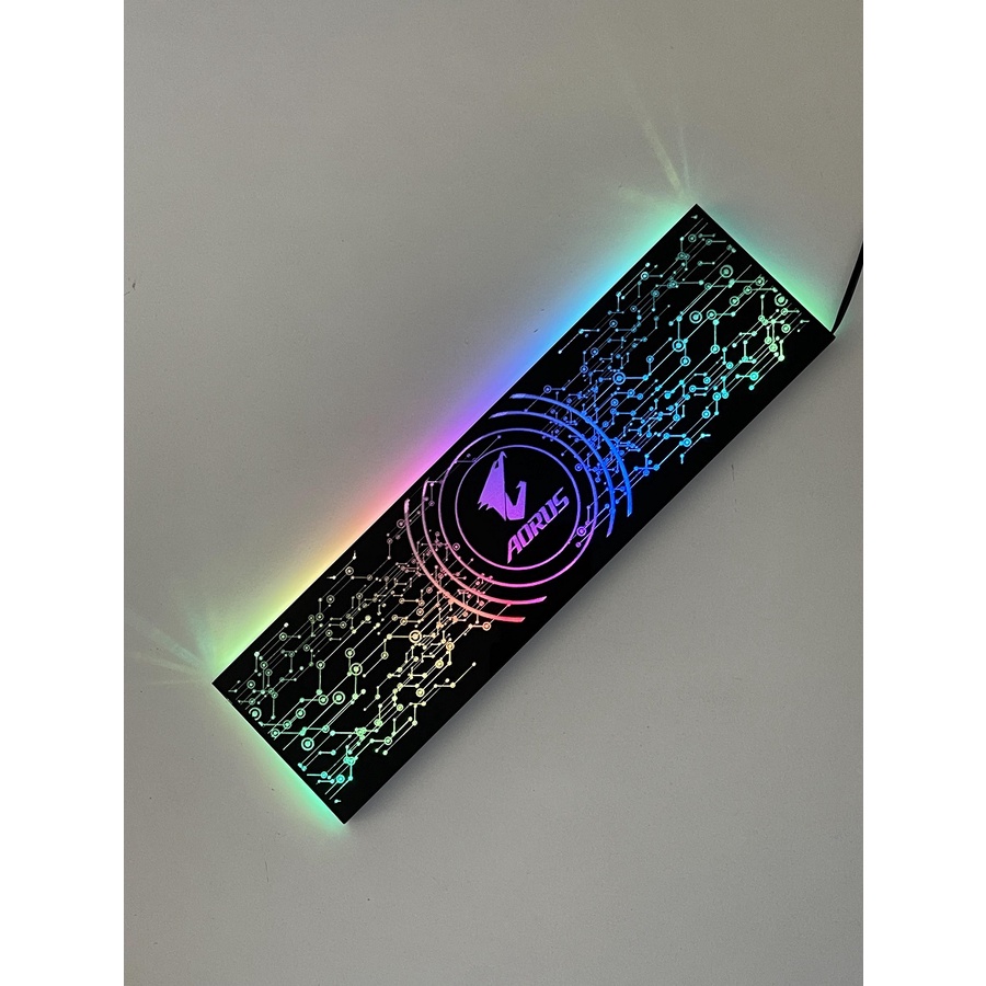 Cover Che Nguồn Máy Tính Led RGB Đồng Bộ Hub Và Mainboard - Họa Tiết Mạch Điện Công Nghệ và Logo Các Hãng