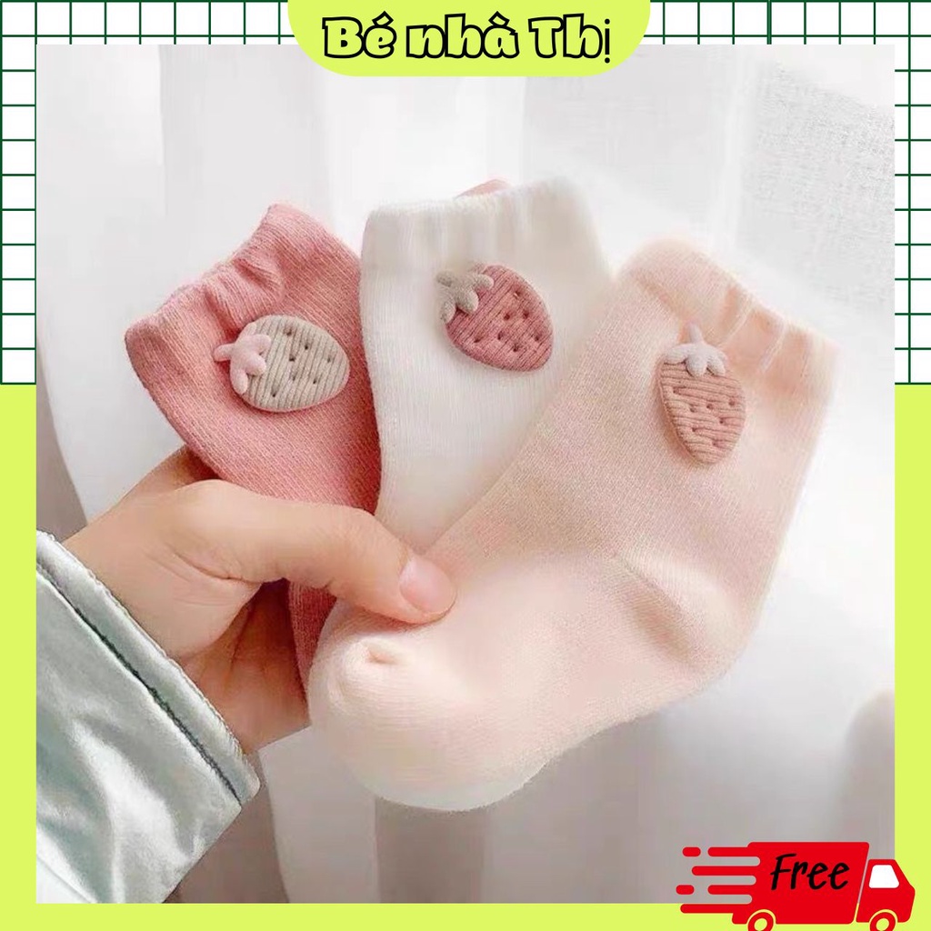 Set 3 đôi tất cao cổ đính hình ngộ nghĩnh cho bé, Vớ bé trai bé gái đáng yêu