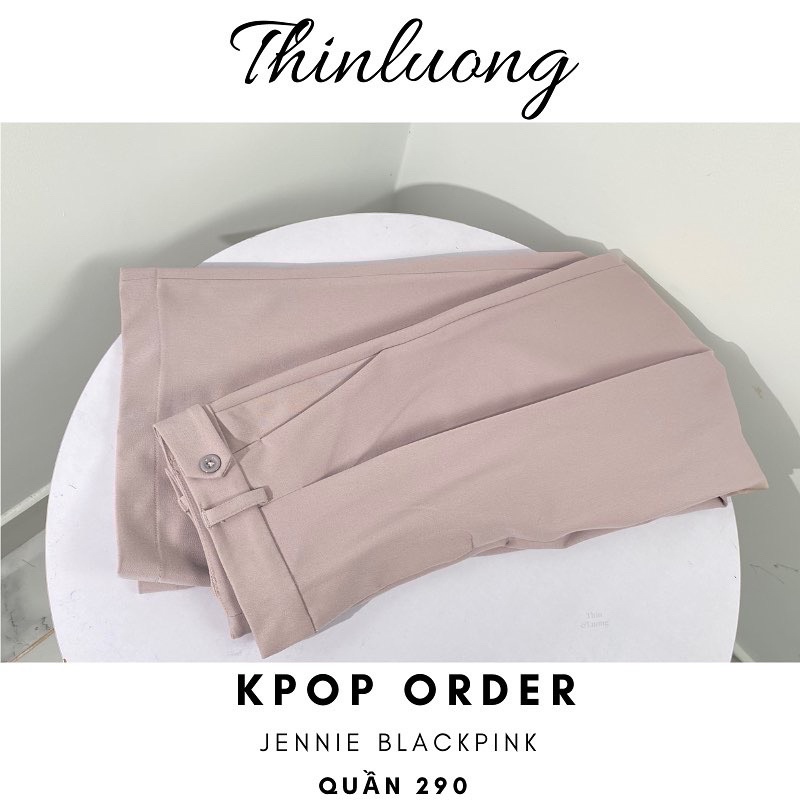 Quần suông ống rộng màu hồng tím nhạt giống Jennie Blackpink