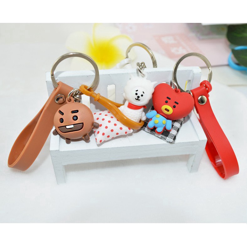 VN Móc khóa BTS BT21 cao su dầy móc khóa giá buôn sỉ móc khóa