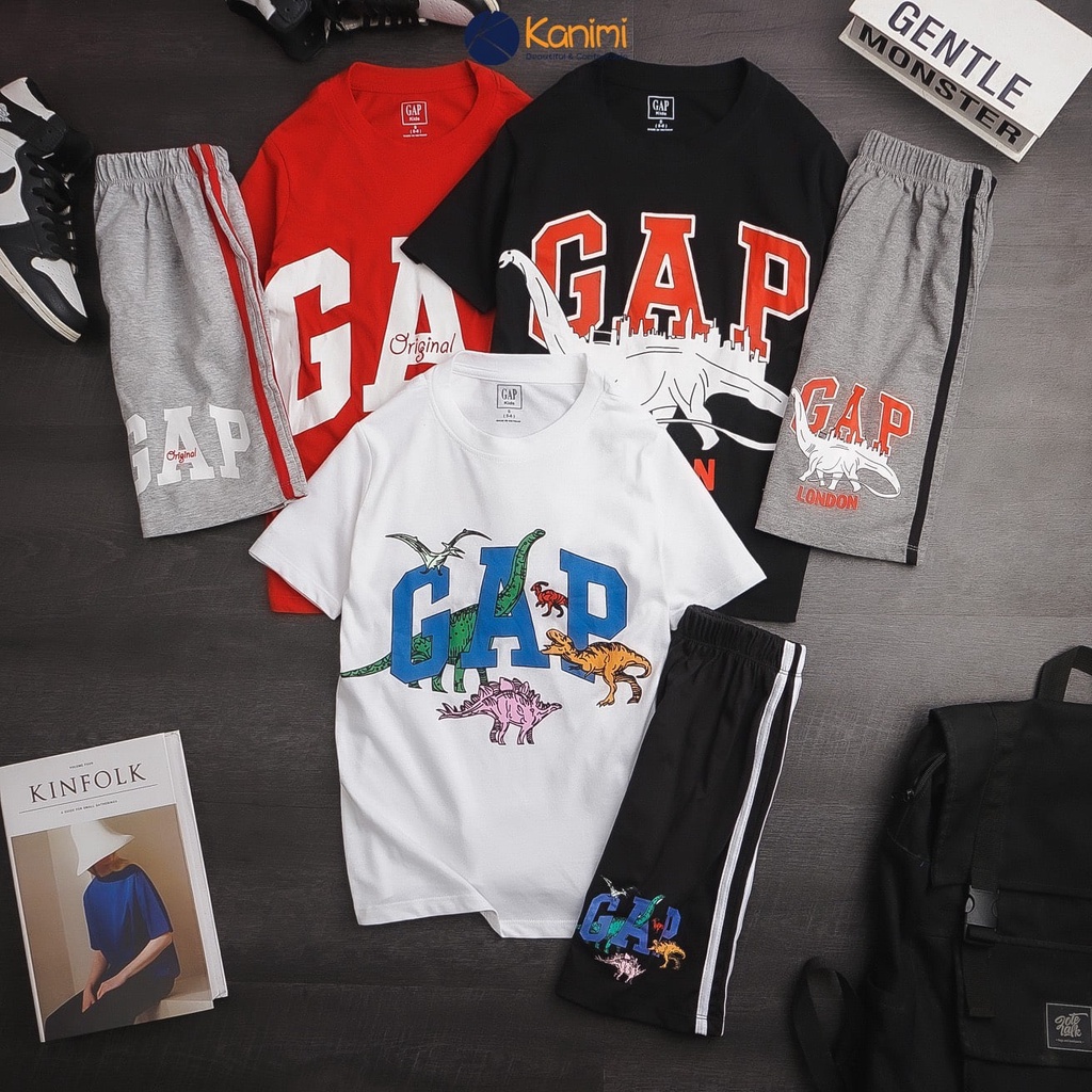 BỘ THUN NGẮN GAP BÉ TRAI IN HÌNH NHIỀU MẪU 19-60KG (LINK 2)