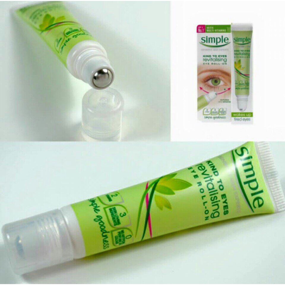 Bút lăn dưỡng ẩm giảm quầng thâm, bọng mắt Simple Revitalising Eye Roll-On | BigBuy360 - bigbuy360.vn