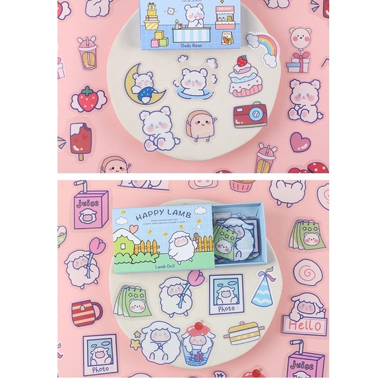SET 40 MIẾNG STICKER ĐÃ CẮT SẴN CHỐNG NƯỚC CỰC TỐT KÈM HỘP ĐỰNG
