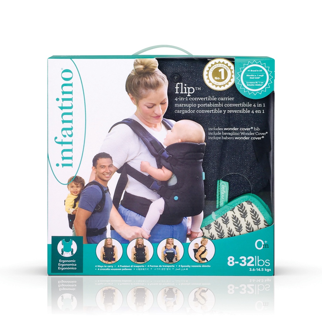 Địu Đa Năng Có Trợ Lực 4 Tư Thế Infantino - Flip 4-in