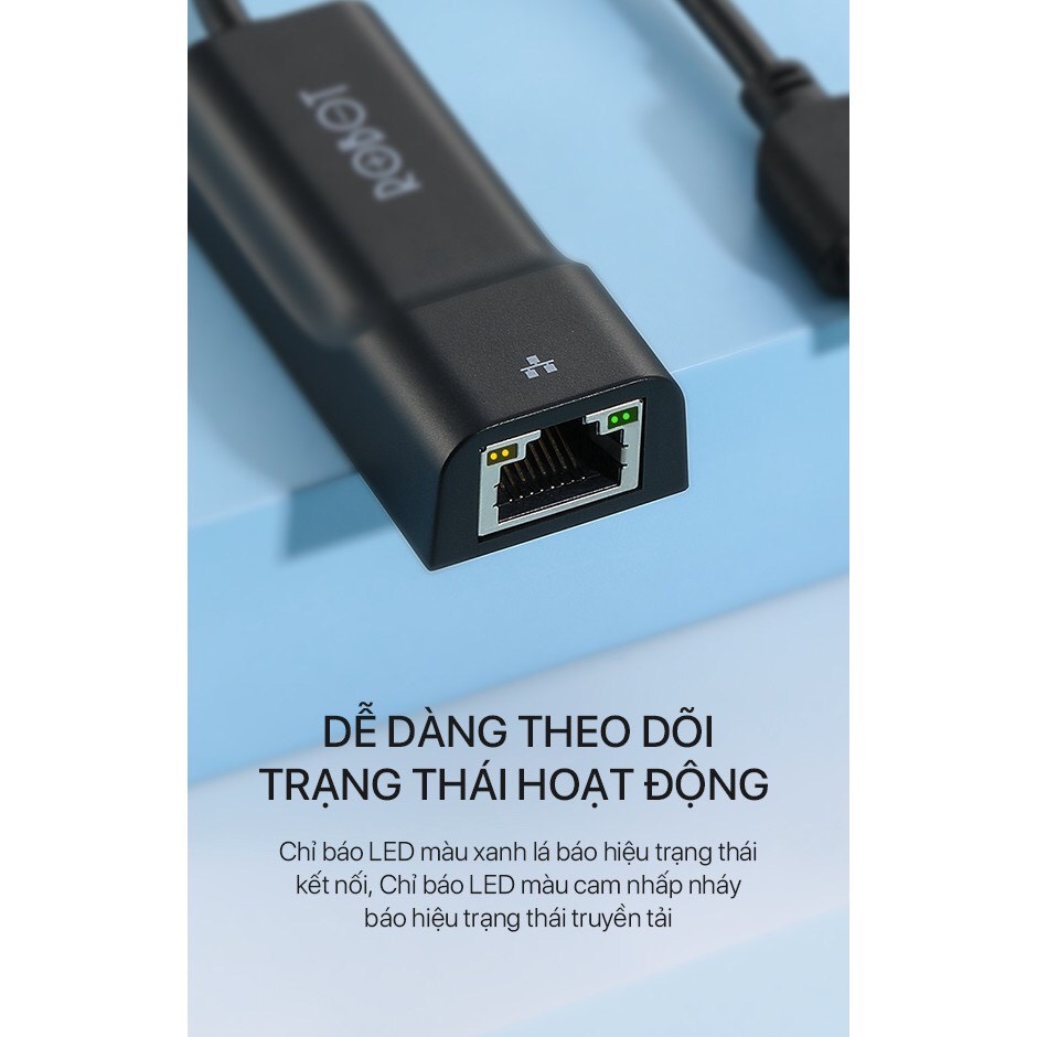 Thiết Bị Chuyển Đổi Ethernet Adapter ROBOT EA10 USB 2.0 to LAN Tốc Độ 10/100Mbps