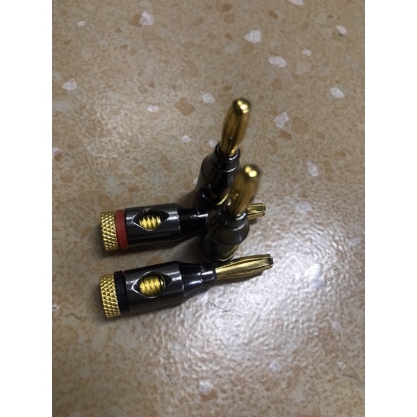 Rắc loa bắp chuối bằng đồng vàng đen bộ 4 cái - Rắc loa bắp chuối vàng đen, bảo hành đổi mới