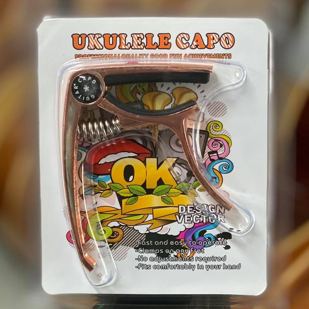 Tặng Giáo Trình Ukulele ] CAPO UKULELE ROCK MUSIC VÀNG GOLD / SILVER / HỒNG ROSE GOLD