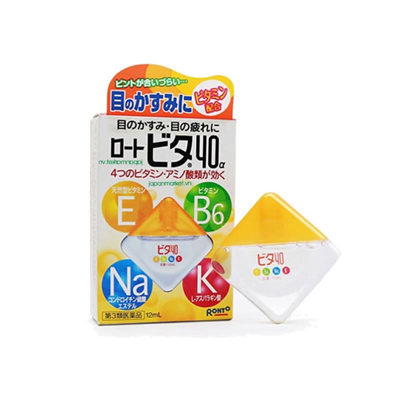 Nước nhỏ mắt Rohto Vita 40 Nhật Bản 12ml Màu Vàng Xanh - Bổ sung Vitamin cho mắt khỏe mạnh