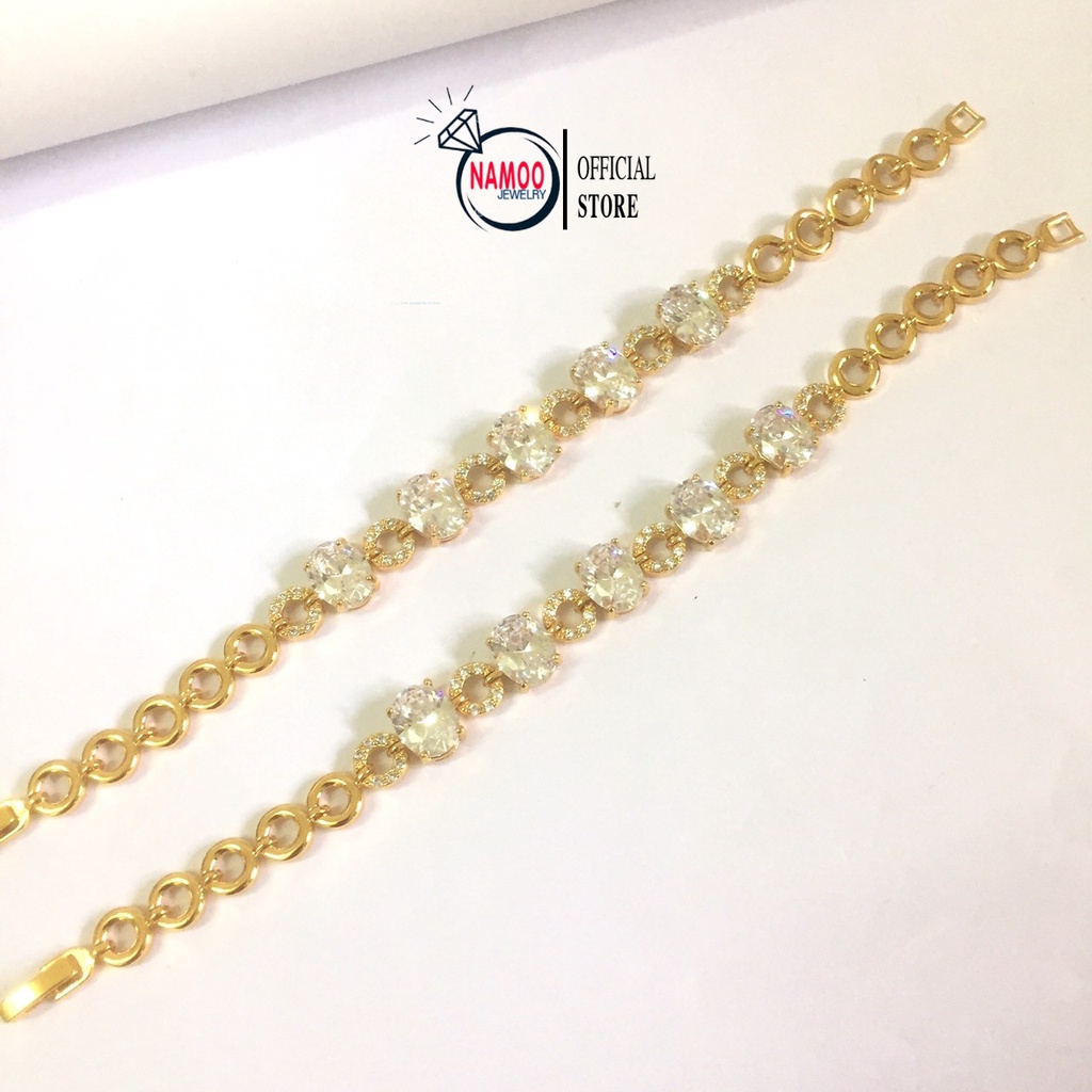 Lắc Tay Nữ Đính Đá L650 Mạ Vàng Màu 18 Bền Màu