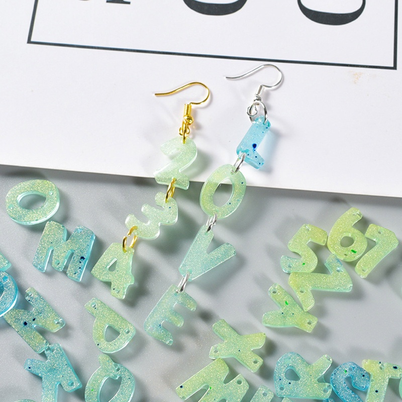 Khuôn Silicone Làm Móc Khóa DIY Có Lỗ Treo