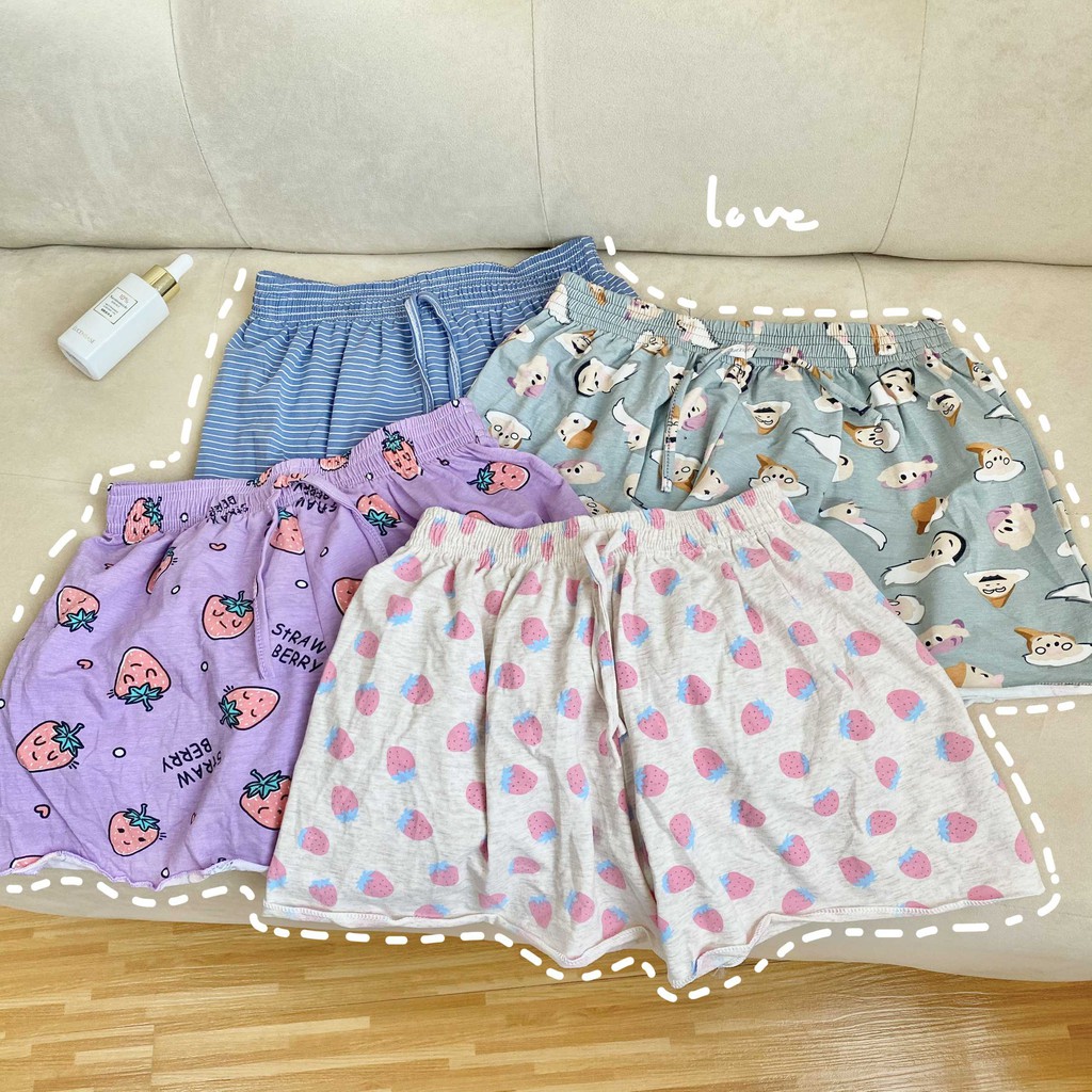 Quần ngủ đùi nữ cotton VM Shop quần mặc nhà lưng thun họa tiết 22STU03T372201 QSU00013 | BigBuy360 - bigbuy360.vn