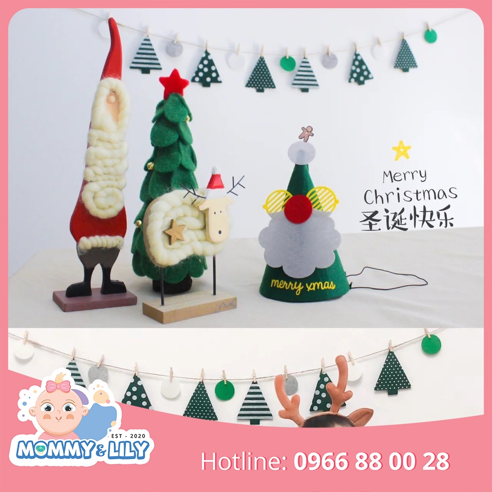 Dây trang trí hình cây thông kèm đèn nháy trang trí Giáng sinh Noel