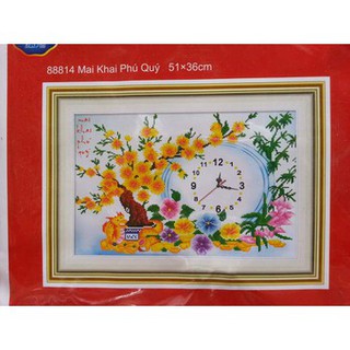 Tranh thêu chữ thập Mai Khai Phú Quý 88814 51*36cm